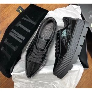 puma pointy creeper patent platform sneakers